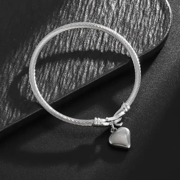 Stainless Steel Heart Shape Locket Bracelet - Picture 4 of 5